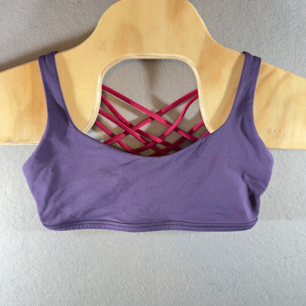 431 | Lululemon Free To Be Wild Bra Purple Pink Strappy Back Yoga Size 6